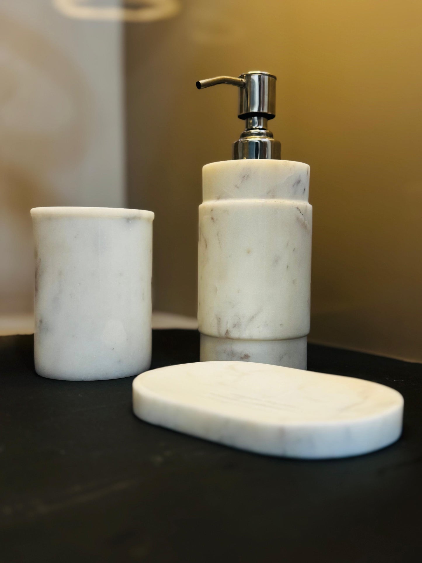 White Marble Bathroom Set - Stonex Handicraft