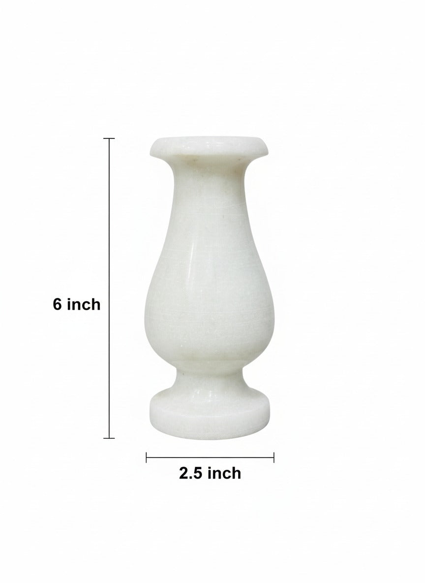 Elegant White Marble Decorative Flower Vase - Stonex Handicrafts