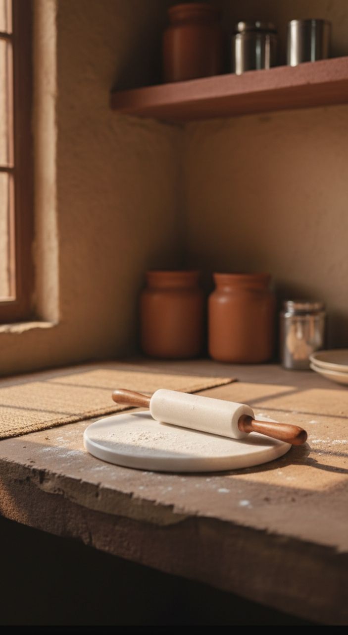 Marble Chakla Belan Set For Kitchen