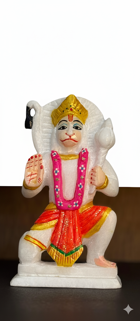Handcrafted Marble Lord Hanuman Murti