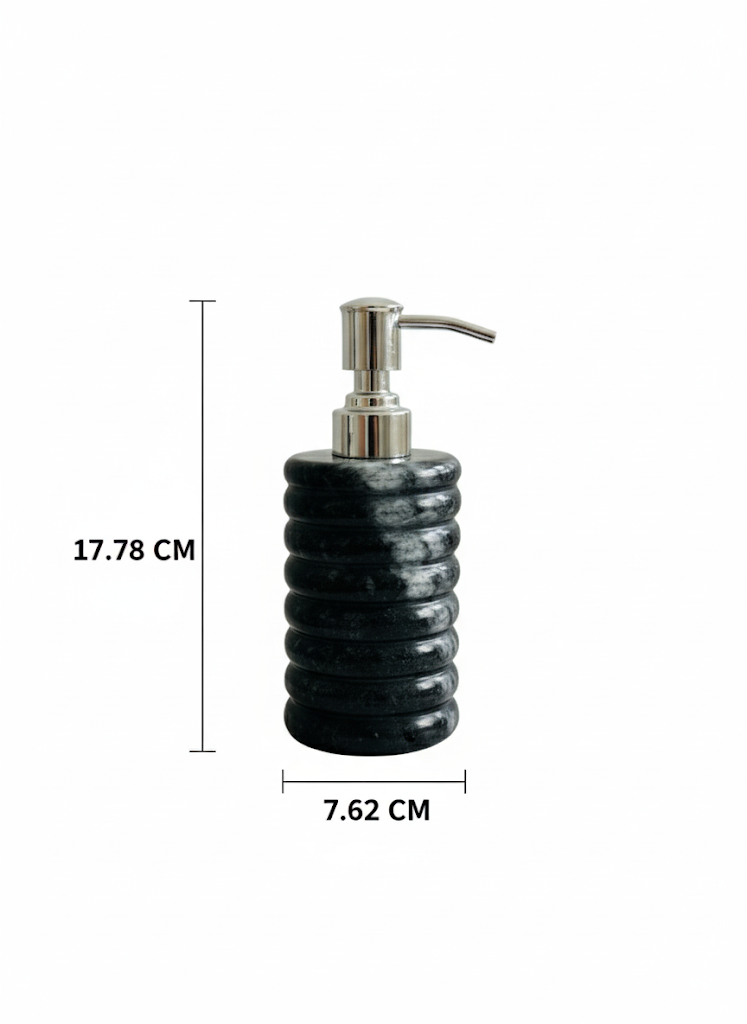 Marble Black Soap Dispenser with White Shades
