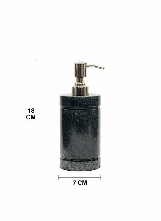 Marble Black Soap Dispenser With White Shade - Stonex Handicraft