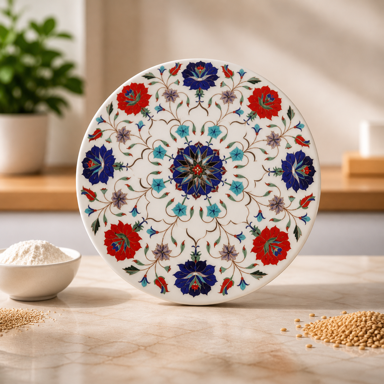 Marble Chakla  For Kitchen | Stonex Handicraft