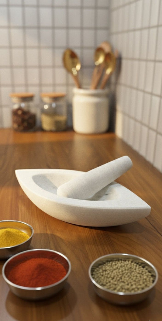 Marble Mortar and Pestle ( sil batta)