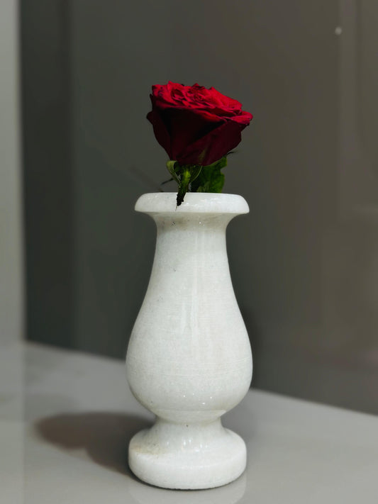 Elegant White Marble Decorative Flower Vase - Stonex Handicrafts