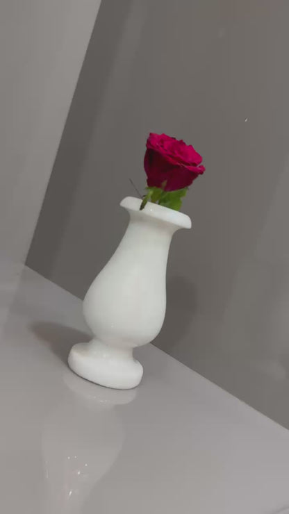 Elegant White Marble Decorative Flower Vase - Stonex Handicrafts