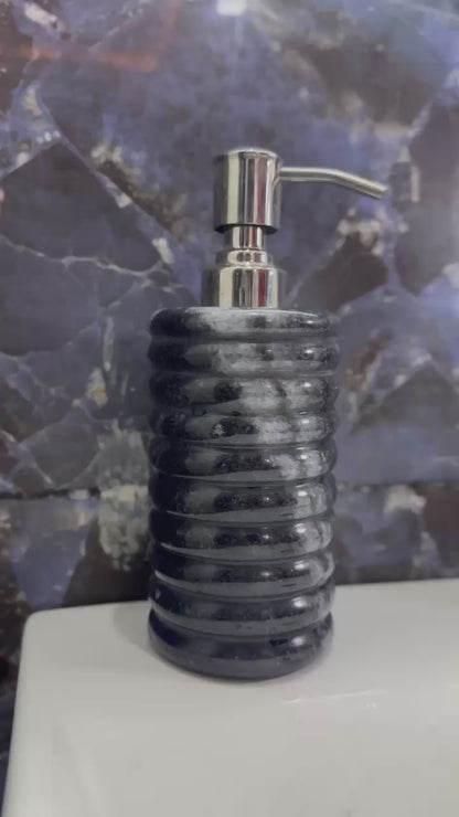 Marble Black Soap Dispenser with White Shades