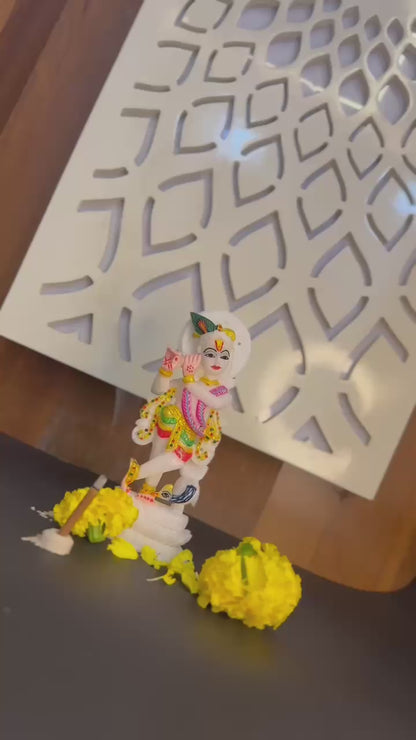 Handcrafted Marble Lord Krishn Murti