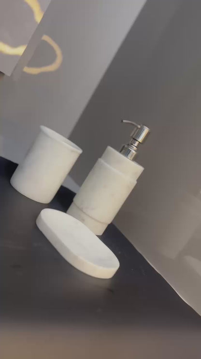 White Marble Bathroom Set - Stonex Handicraft