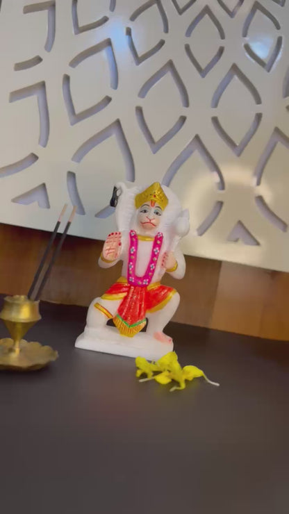 Handcrafted Marble Lord Hanuman Murti