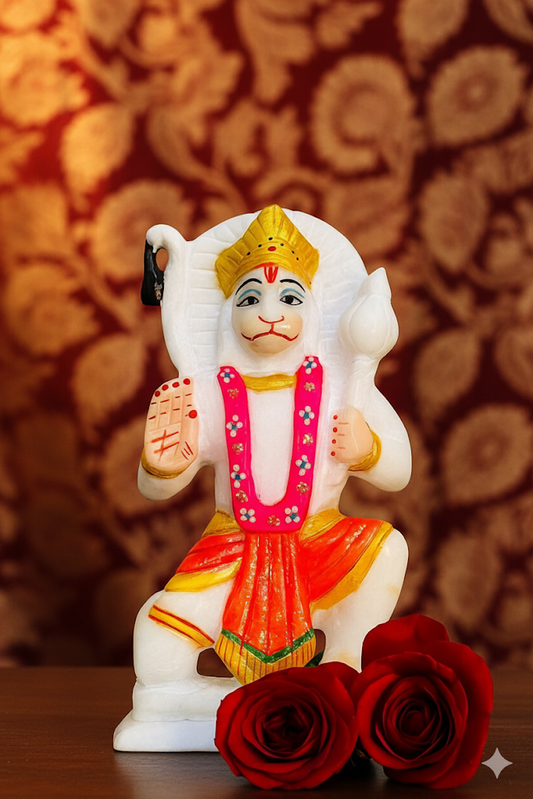 Handcrafted Marble Lord Hanuman Murti